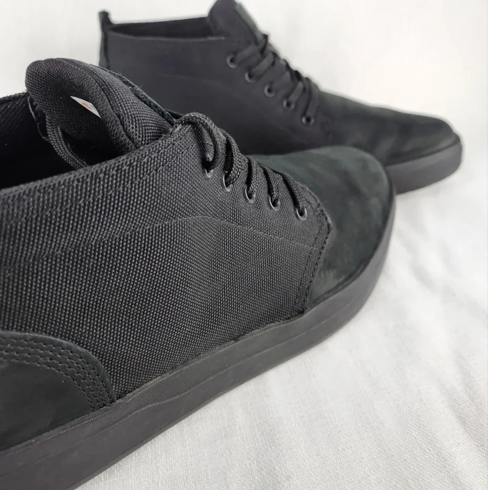 Timberland Suede Canvas Black Ankle Boots